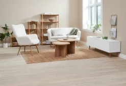 Lænestol HUNDESTED råhvid teddy/egefarve