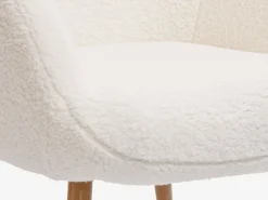 Lænestol HUNDESTED råhvid teddy/egefarve
