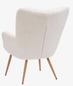 Lænestol HUNDESTED råhvid teddy/egefarve