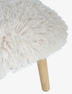 Lænestol m/fodskammel HVILSTED råhvid teddy/natur