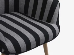 Lænestol SIMESTED stribet sort/beige stof
