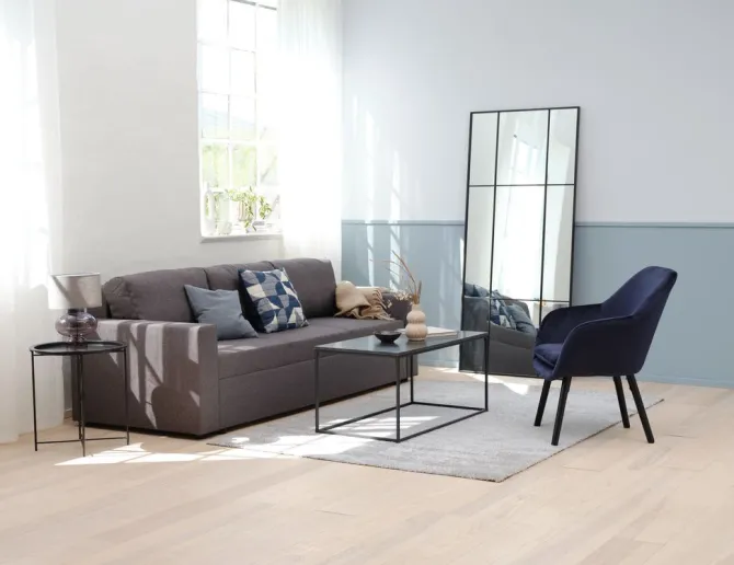 Lænestol UDSBJERG blå velour/sort