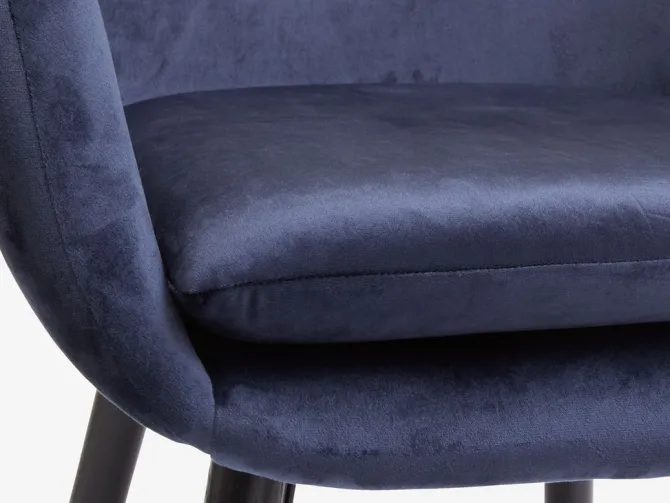 Lænestol UDSBJERG blå velour/sort