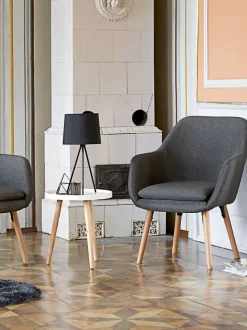 Lænestol UDSBJERG gråt stof/eg