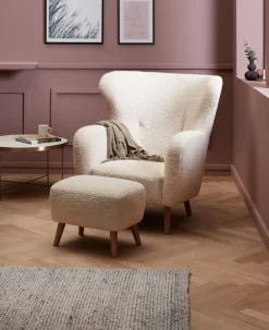 Lænestol VILDSUND råhvidt stof