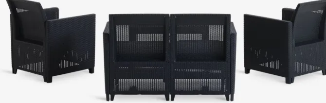 Loungesæt MOLDE 4-pers. grå