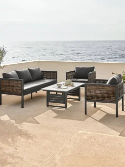 Loungesæt SALTEN 5-pers. hurtigtørrende sort