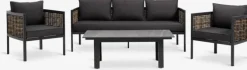 Loungesæt SALTEN 5-pers. hurtigtørrende sort
