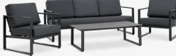 Loungesæt VONGE 5-pers. hurtigtørrende sort