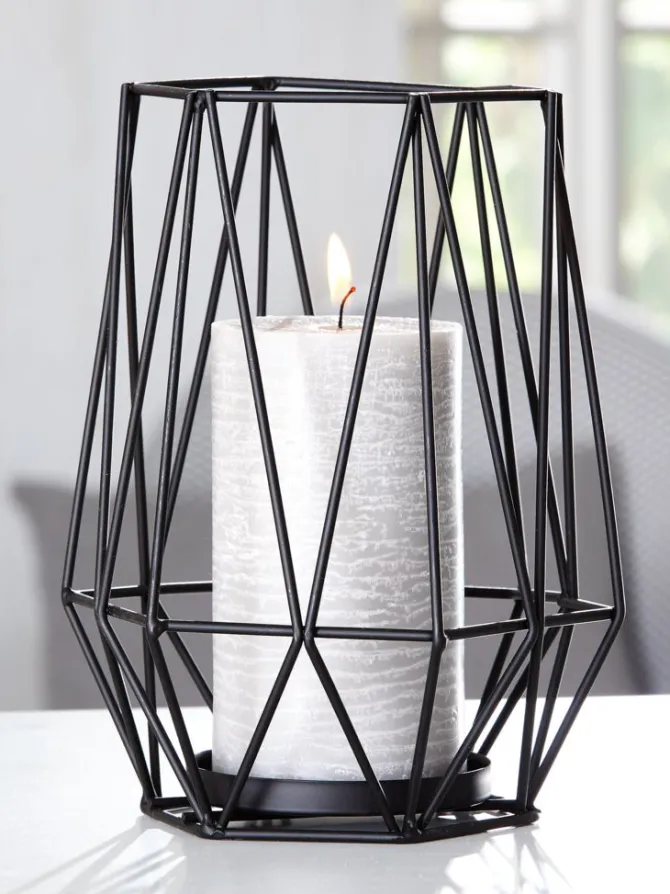 Lysestage NORDIC Ø16xH19cm sort