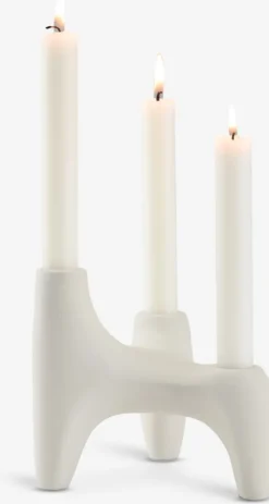 Lysestage VIGNIR B13xL16xH15cm råhvid