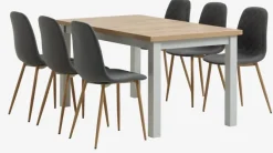 MARKSKEL L150/193 bord grå + 4 JONSTRUP asfalt/eg