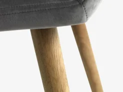 MARSTRAND L200 bord eg + 4 ADSLEV stole grå velour