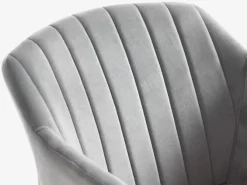 MARSTRAND L200 bord eg + 4 ADSLEV stole grå velour