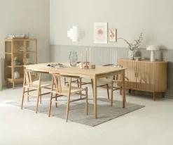 MARSTRUP L190/280 bord eg + 4 GUDERUP stole eg/natur