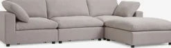 Modulsofa LUNDBY chaiselong sandfarvet stof