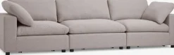 Modulsofa LUNDBY 3-pers. sandfarvet stof