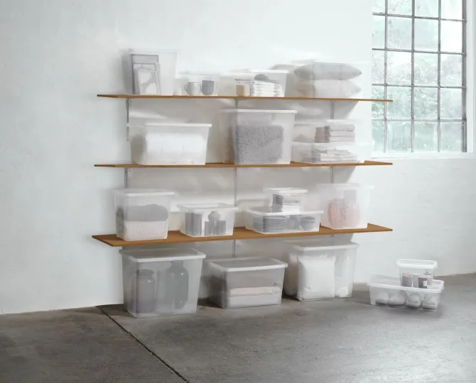 Opbevaringsboks BASIC BOX 52L m/låg transparent