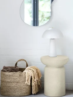 Piedestal LYDUM Ø34 grå/beige fiberstone