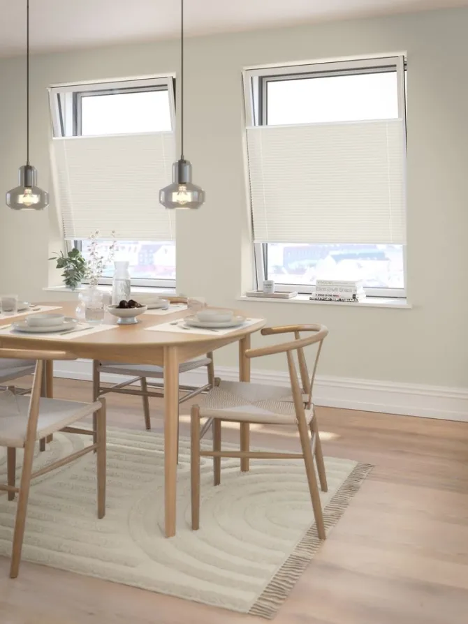 Plisségardin mørklægning HVEN 60x130cm hvid up/down