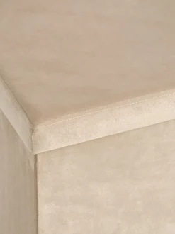 Puf AUNING 38x38 m/opbevaringsplads mørk sand velour