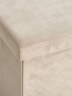 Puf AUNING 76x38 m/opbevaringsplads mørk sand velour