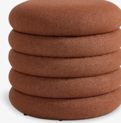 Puf DALENE Ø45 m/opbevaringsplads terrakottafarvet stof