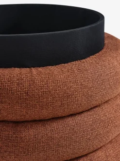 Puf DALENE Ø45 m/opbevaringsplads terrakottafarvet stof