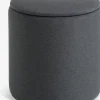 Puf GISLEV Ø36 m/opbevaringsplads asfaltfarvet stof