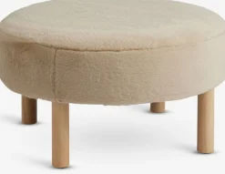 Puf RAMSDAL Ø70 beige teddy/egefarve