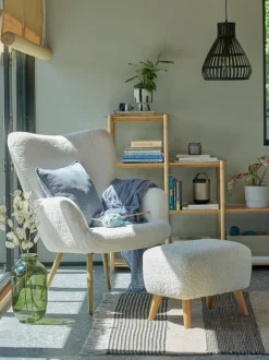 Puf VILDSUND 52x41 råhvidt stof