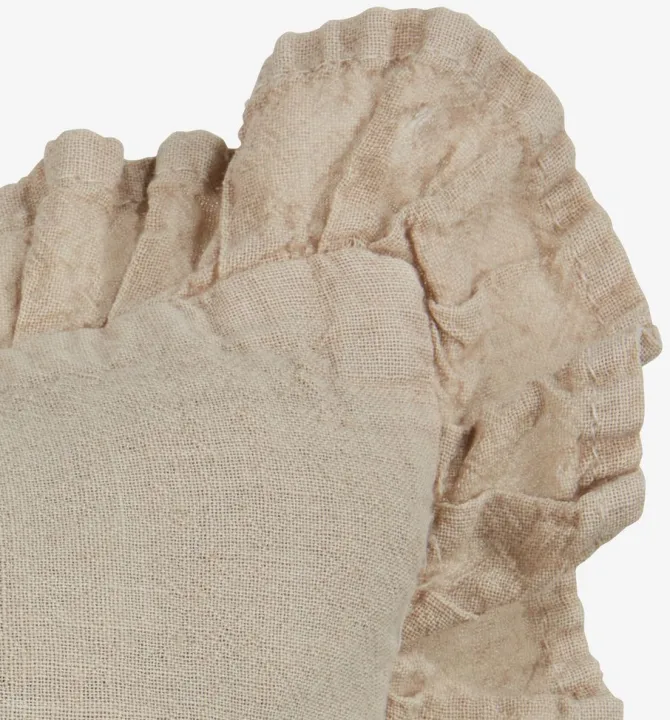 Pyntepude GULDBLOMME 45x45 beige