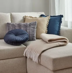 Pyntepude MYGGBLOM 35x50 grå