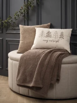 Pyntepude SKOGFIOL 45x45 creme/brun