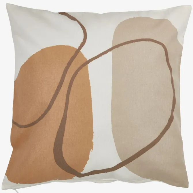 Pyntepudebetræk POPPEL 50x50 hvid/beige