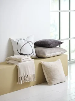 Pyntepudebetræk POPPEL 50x50 hvid