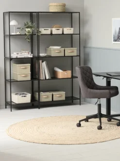 Reol HORBELEV 5 hylder smal sort