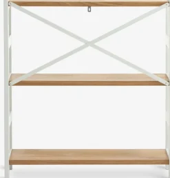 Reol INTRUP bred 3 hylder hvid/eg