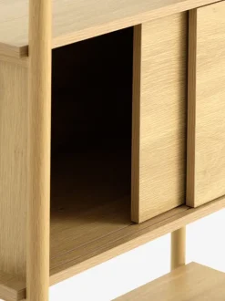 Reol LINDVED 6 hylder 2 låger egefarve