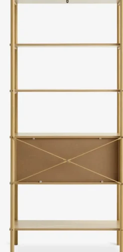 Reol LINDVED 6 hylder 2 låger egefarve