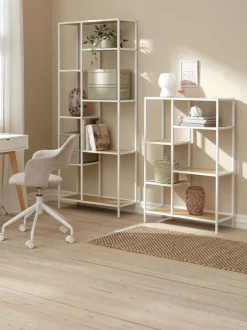 Reol TRAPPEDAL 5 hylder egefarve/hvid