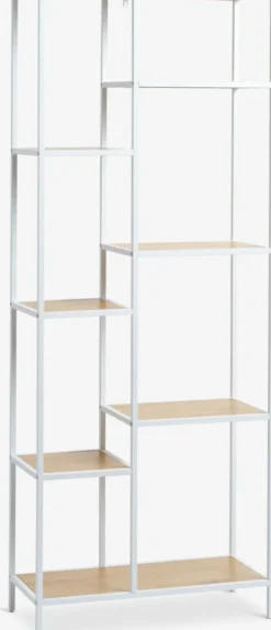 Reol TRAPPEDAL 7 hylder egefarve/hvid