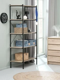 Reol VANDBORG 5 hylder eg/sort