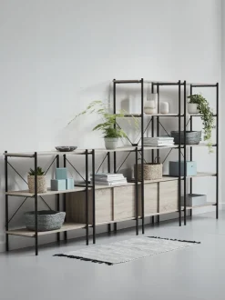 Reol VANDBORG 3 hylder eg/sort