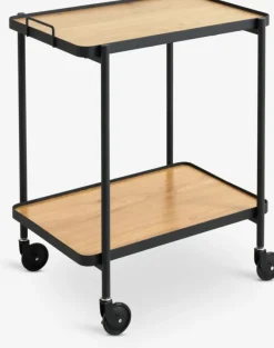 Rullebord GANGSTED 2 hylder egefarve/sort