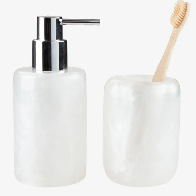 Sæbedispenser LISTERBY hvid perlemoreffekt