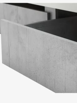 Seng m/opbevaringsplads BILLUND 90x200 hvid/beton