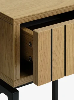 Sengebord HEMDRUP 1 skuffe egefarve/sort