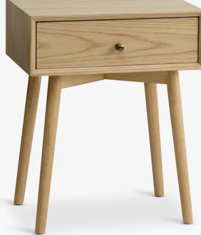 Sengebord HOKKSUND 1 skuffe eg natur