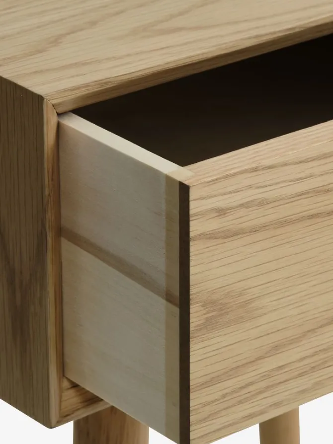 Sengebord HOKKSUND 1 skuffe eg natur